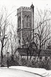 Inveraray Skotland, 2007, (blæk på papir) af Vincent Alexander Booth